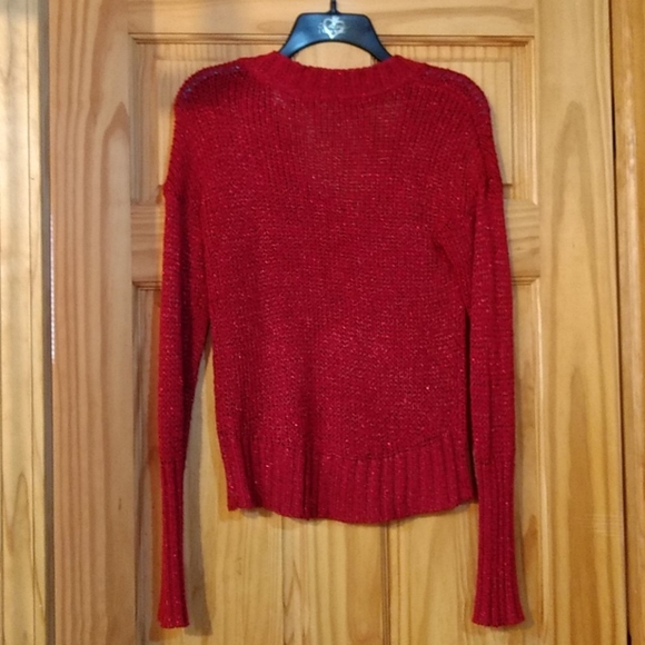 New Red Sweater with red metallic & sequins - Picture 2 of 3